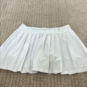 White Mini Skater Skirt with Pleats